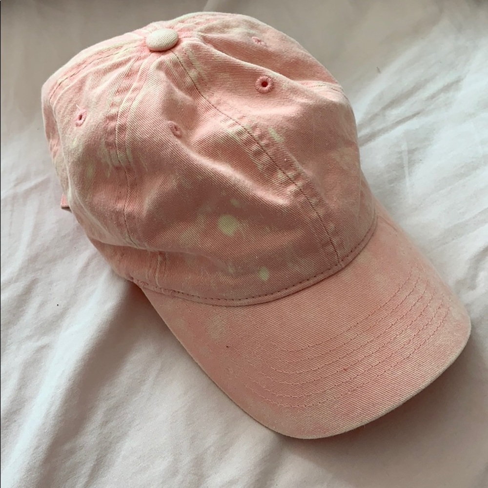Pink acid wash baseball cap